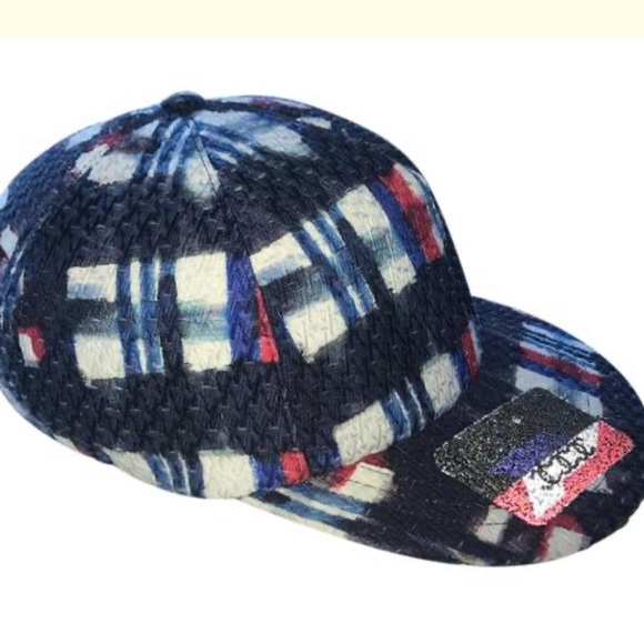 CHANEL Accessories - CHANEL AIRLINE COLLECTION HATRed blue white tweed.